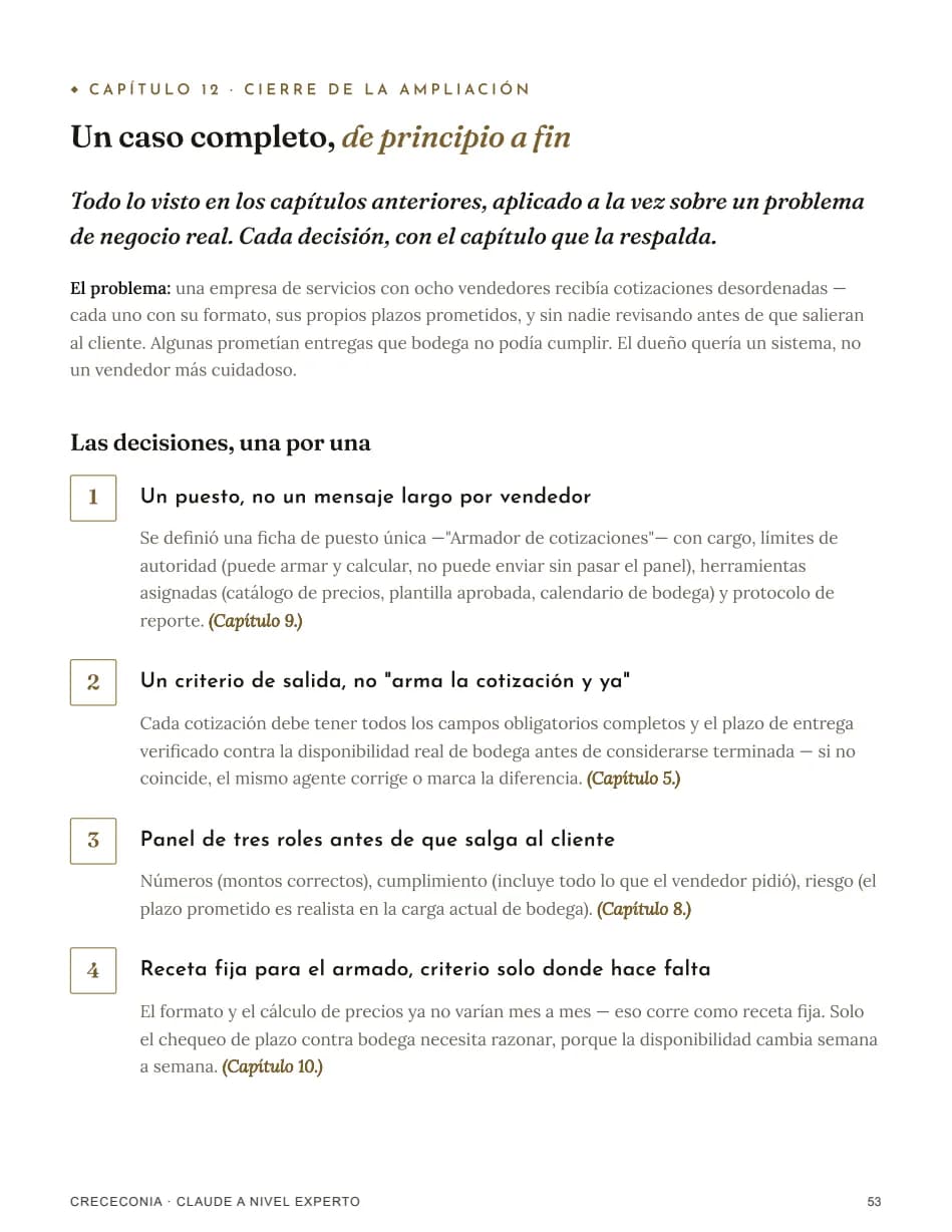 Página real del caso completo de Claude a Nivel Experto