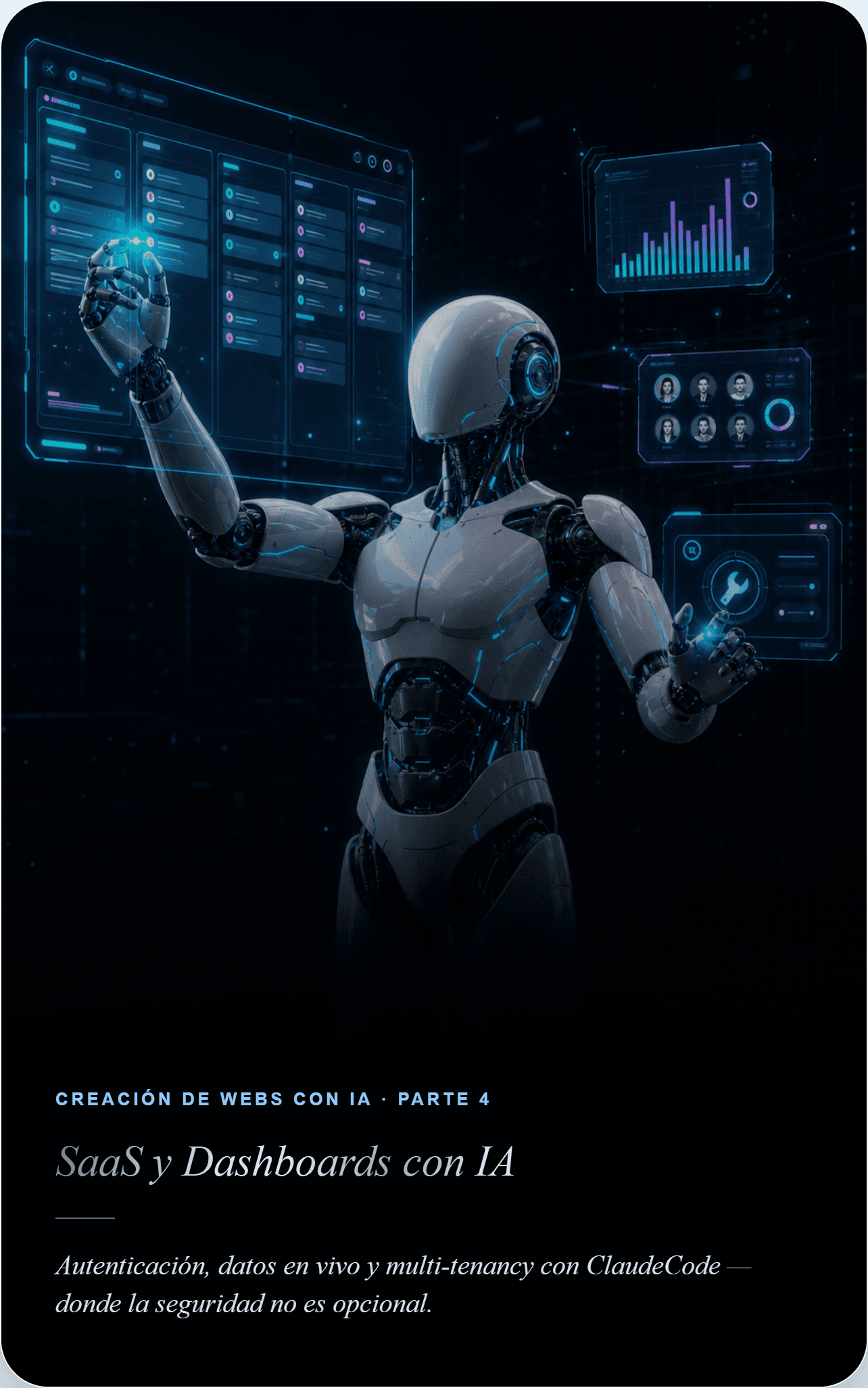 Portada de Creación de Webs con IA · Parte 4: SaaS y Dashboards