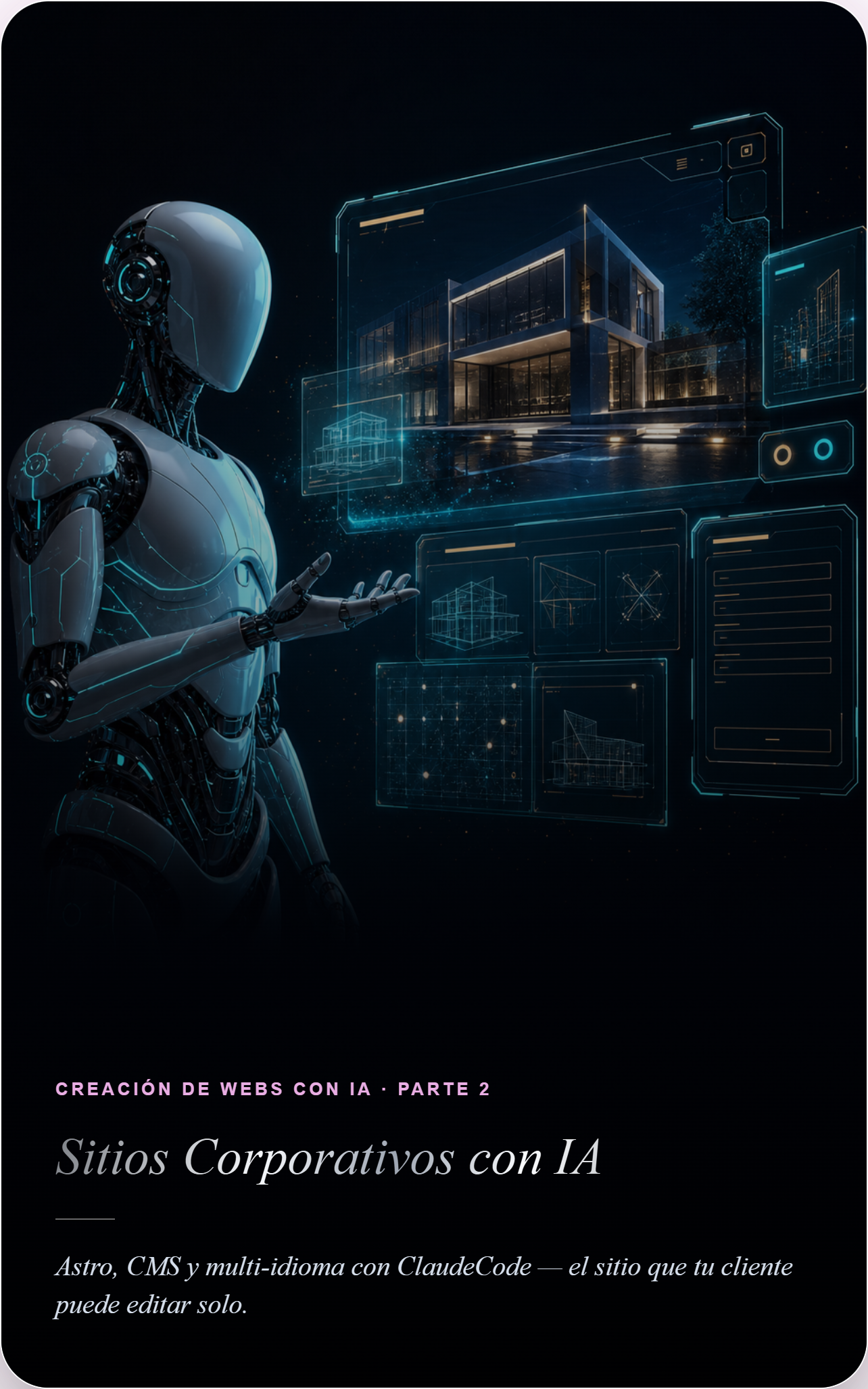 Portada del ebook Creación de Webs con IA · Parte 2: Sitios Corporativos